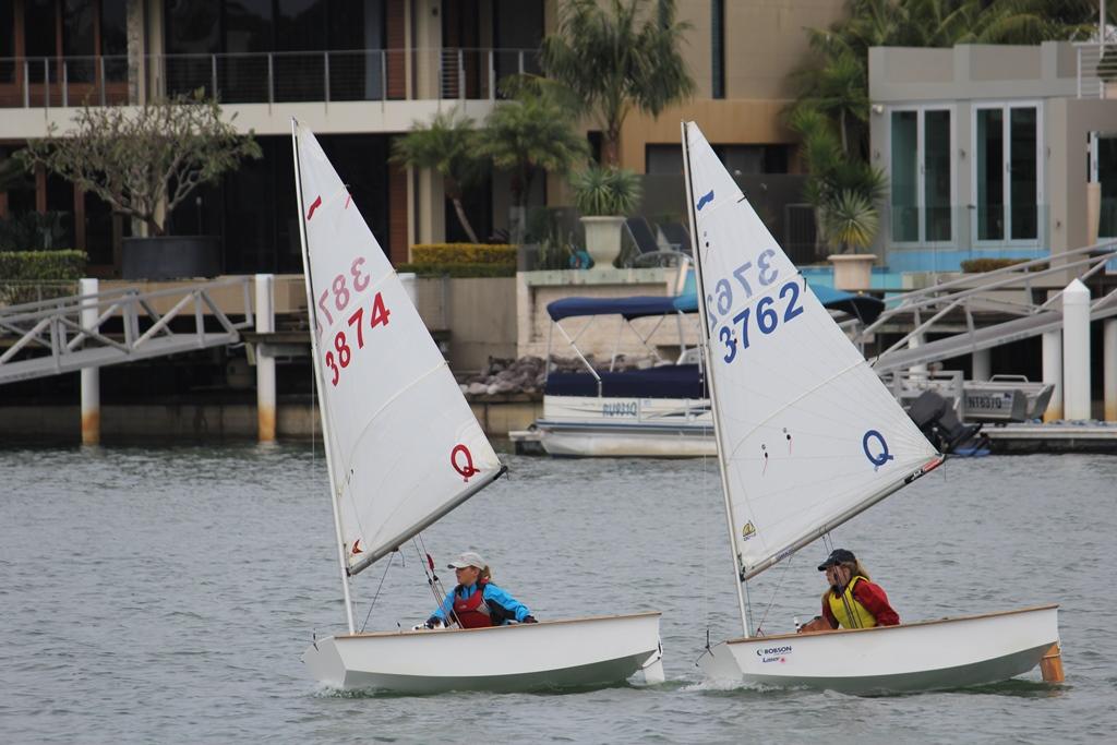 The Sabots, Cadets and Optimists will race on the river in front of  The Wharf Mooloolaba - Sail Mooloolaba 2014 © Tracey Johnstone